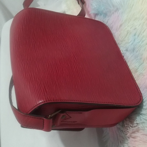 FIRM! Authentic Louis Vuitton Epi Cartuochiere MM Red Leather Bag MI0990 - Picture 6 of 17